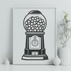 Whimsical Vintage-Style Gumball Dispenser SVG A 3D vector illustration of a classic gumball machine, perfect for personal or commercial projects requiring clip art.