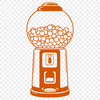 Beautiful Vector Gumball Machine Design A vector illustration of a classic gumball machine, suitable for digital design and craft projects.