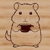 Cuddly Hamster Silhouette A small, furry hamster sitting in a cup, suitable for personal or commercial use as a vector graphic.