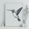 Beautiful Bird Illustration for Cutting Machines A detailed illustration of a hummingbird in flight, suitable for vector art and cutting machine designs.