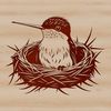 Whimsical Wildlife Perch Scene A colorful illustration of a hummingbird perched on a branch, rendered in vector format.