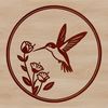 Colorful Avian Vector Art Image A colorful hummingbird in flight, surrounded by a floral background, ideal for use as vector art or clipart.