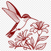 Free Hummingbird SVG Clip Art A vector graphic of a hummingbird with intricate details suitable for design and crafting projects.