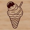 Colorful Single Scoop Dessert Illustration A colorful illustration of a single scoop of ice cream with various toppings.