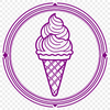 Colorful Swirls A digital illustration of a colorful ice cream cone with swirled flavors and toppings.