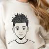 Young boy illustration in modern style SVG graphic representation of a male child figure.