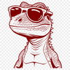 Cool Lizard Design A cartoon lizard wearing trendy sunglasses in a fun design.