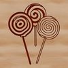Stylish Candy SVG Icon A vector graphic design featuring a stylized candy treat in various colors.