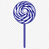 Swirly Sweet Treat Vector Art A colorful illustration of a lollipop made up of swirls and colors.