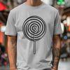 A colorful illustration of a lollipop made up of simple shapes and lines.