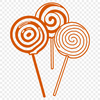 Swirly Candy Design SVG File A colorful illustration of a lollipop with swirly patterns and a rounded handle.