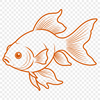 Colorful Goldfish Vector Illustration A colorful goldfish swimming in water, depicted as a vector illustration.