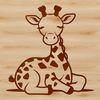 Wildlife SVG Illustration for Cutting Machines A graphic illustration of a giraffe in profile, suitable for cutting machines like Cricut or laser cutters.