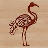 Exotic Bird Ornament An ornate design featuring a single flamingo with detailed plumage, suitable for use in various digital formats.