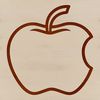 Vector Apple Graphic Design A simple illustration of a ripe red apple with green leaves.