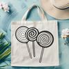 Swirly Sweet Treat Icon A colorful lollipop icon with swirly design elements, suitable for clip art and vector graphics.