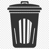 A simple vector illustration of a standard waste bin with a lid.