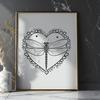 Lovely Dragonfly SVG Design with Heart Motifs A colorful dragonfly design featuring heart motifs, suitable for digital cutting machines and laser cutters.