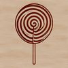 A colorful illustration of a lollipop, suitable for food-themed vector art designs.