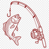 Fishing rod SVG vector for commercial use and free download