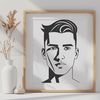 Vector Outline of a Man Figure A male figure depicted in simple outline, ideal for vector design projects.