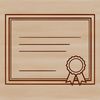 A digital vector illustration of a traditional graduation scroll with a certificate or diploma.