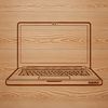 Vector Laptop Illustration A digital illustration of a laptop or desktop computer, suitable for vector graphics and design projects.