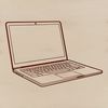 Computer Vector Graphics Icon A digital device with a keyboard and screen, used for processing information and running applications.