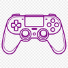 Free Game Controller Illustration An illustration of a standard gamepad used for playing console games on a television screen.