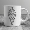 Delicious Ice Cream Graphics A vector graphic design featuring a stylized ice cream dessert with bold lines and bright colors.