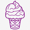 Colorful Treat Confectionery Illustration Vector illustration of a colorful ice cream cone with toppings.