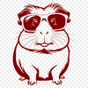 SVG Guinea Pig Silhouette A cartoon guinea pig wearing sunglasses, suitable for personal or commercial use as a digital illustration.