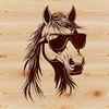 Horse in Shades An equine animal wearing trendy sunglasses in a vector design.