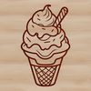 A vector graphic design featuring a stylized representation of a classic ice cream treat.