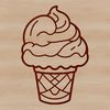 Delicious Treats Illustration A colorful illustration of a scoop of ice cream with toppings on a plate.