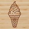 Swirly Treat SVG Image A colorful illustration of a cone-shaped ice cream dessert with a swirly design and multiple flavors.