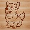 Free SVG Vector Corgi Design A Corgi breed dog sitting on its haunches with an endearing expression.