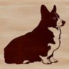 Welsh Corgi Breed Silhouette A seated Welsh Corgi breed dog with a friendly expression.