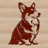Cute Dog Breed Illustration Vector A seated Welsh Corgi breed dog illustration in vector format.
