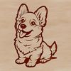 SVG Cute Dog Breed Icon - Welsh Corgi Sitting A seated Welsh Corgi dog breed illustration in vector format.