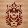 Adorable Corgi in Ornate Style A digital illustration of a sitting corgi in ornate style.
