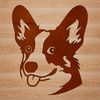 A vector illustration of a Corgi's head, suitable for digital design and cutting projects.