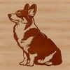 A vector illustration of a Corgi sitting on its haunches.