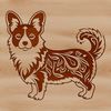 A digital illustration of a corgi standing on its hind legs, created in vector art style with clean lines and simple details.
