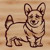 Cartoon Standing Dog Illustration A cartoon-style illustration of a standing Corgi dog.