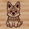 Ornate Corgi Illustration A stylized illustration of a sitting corgi dog in ornate detail, suitable for vector art and clip art designs.