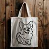 Vector Dog Sitting in a Circle A sitting Corgi dog breed animal illustration in vector format.