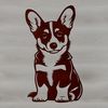 Charming Corgi Silhouette A cute sitting Welsh corgi dog, ideal for pet owners looking for vector art.