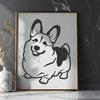 Standing Corgi Printable Image - Free PDF