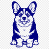 Sitting Corgi Vector Art